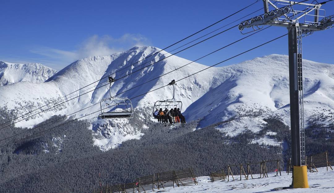 Mountain High North in USA - a ski lift going up the mountain.
