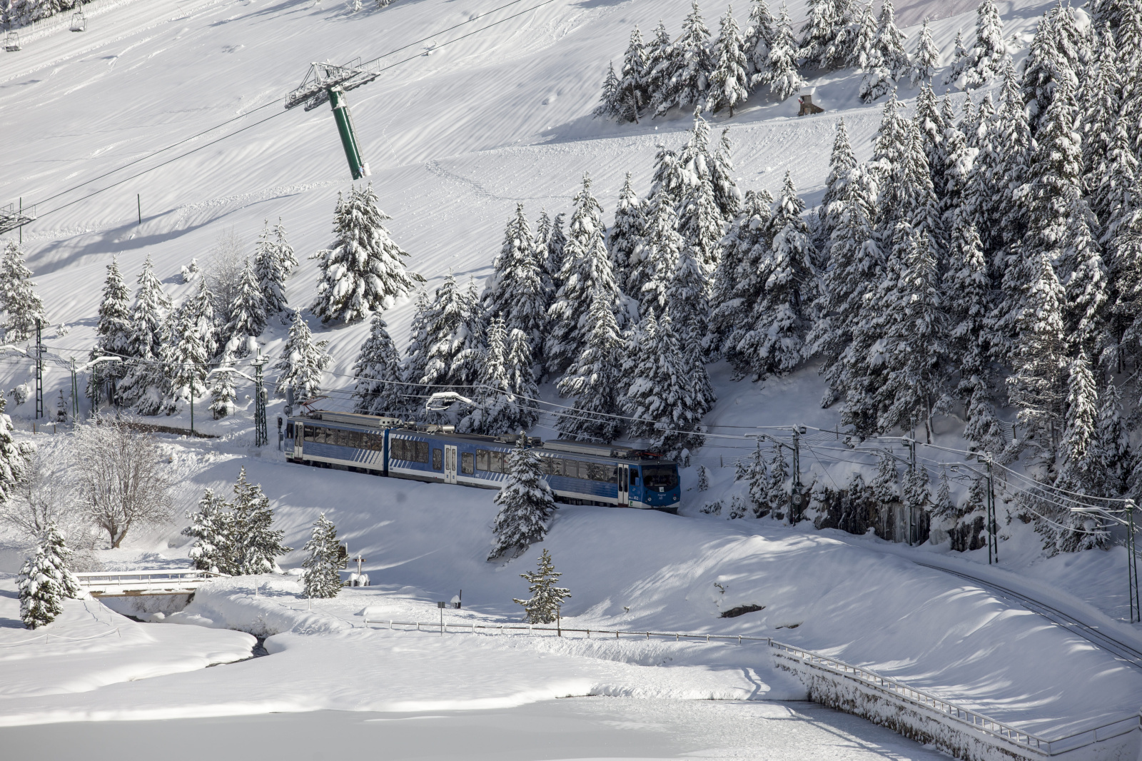 Vall de Núria in Spain - snow on the ground.