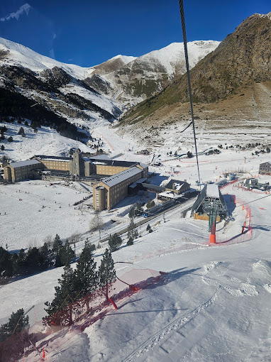 Vall de Núria in Spain - a view of the ski area from the top of the mountain.