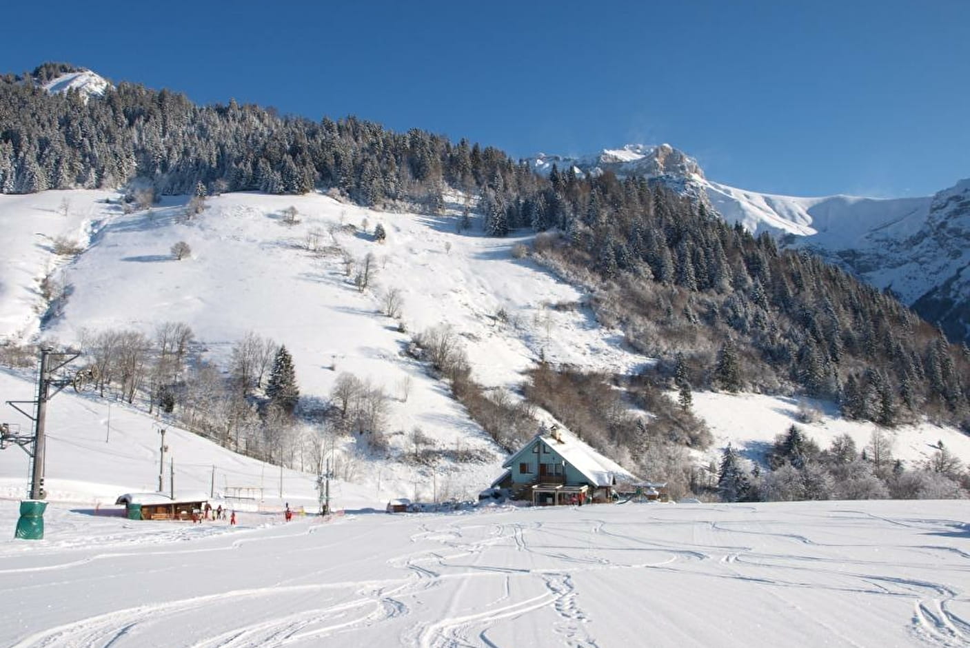 La Forclaz in Switzerland - a ski slope covered in snow.
