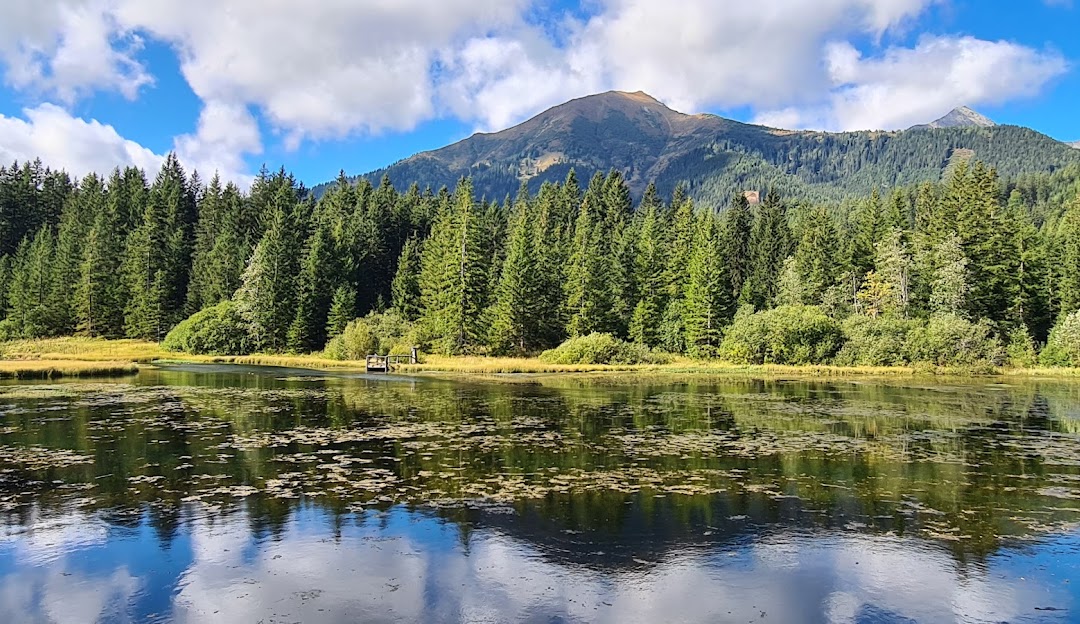 Hohentauern in Austria - a body of water surrounded by trees and mountains.