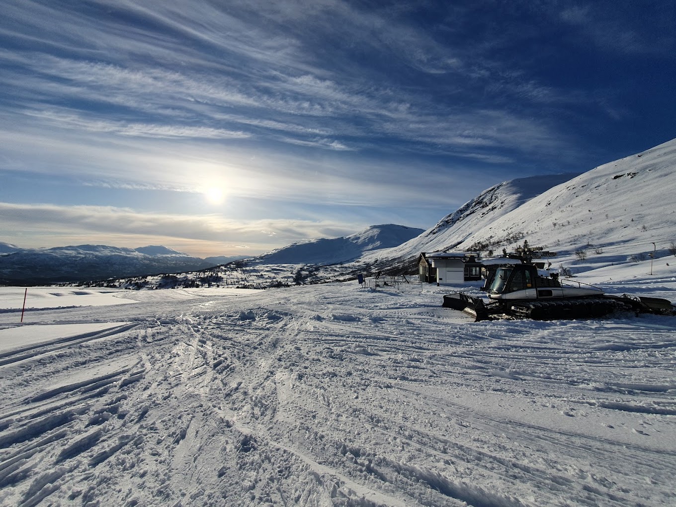 Stryn Vinterski in Norway - a truck is parked on a snowy road.
