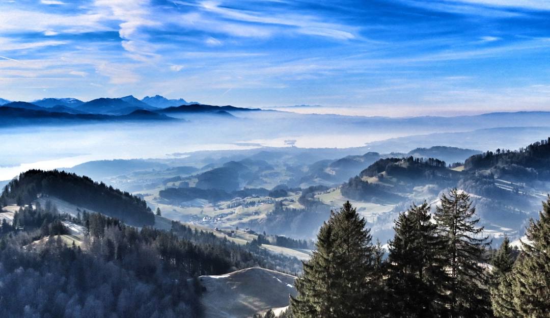 Atzmännig in Switzerland - the view from the top of the mountain.