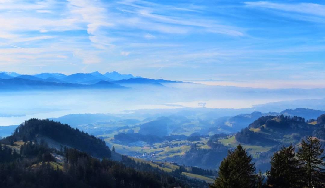 Atzmännig in Switzerland - the view from the top of the mountain.