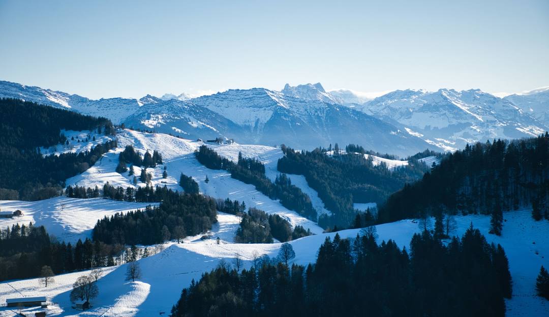 Atzmännig in Switzerland - the view from the top of the mountain.
