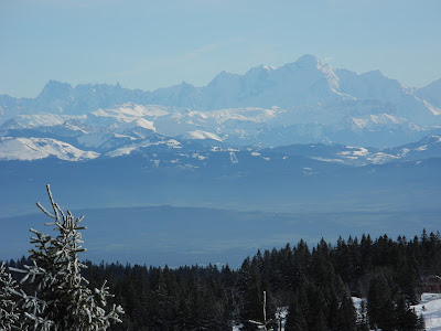 Le Noirmont in France - the mountains are covered in snow.