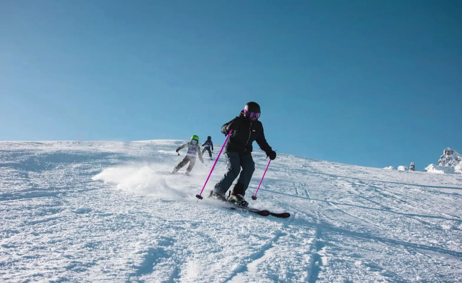 Marsia – Tagliacozzo in Italy - a person skiing down a snow covered mountain.