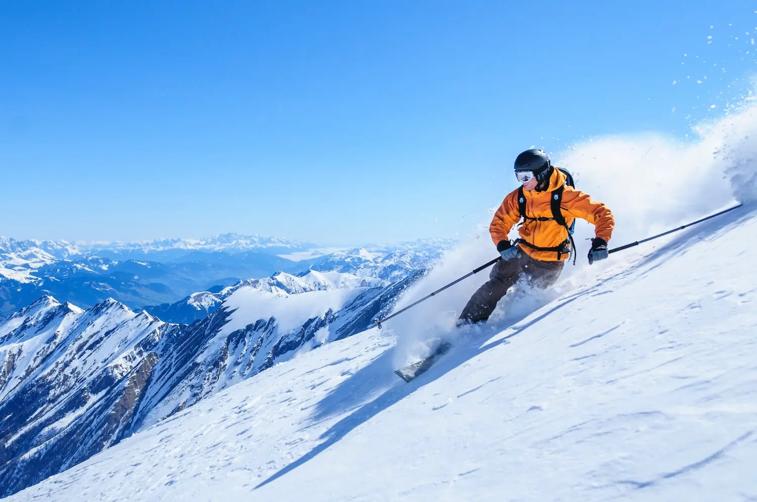 Marsia – Tagliacozzo in Italy - a person skiing down a snowy mountain.