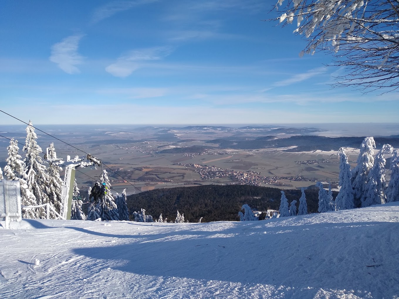 Hohenbogenbahn in Germany - a view from the top of a ski slope.