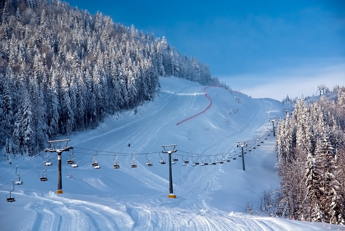 Radusa in Bosnia and Herzegovina - a ski slope with a ski lift going down it.