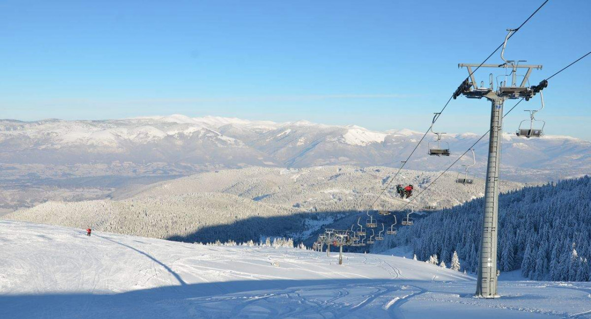 Radusa in Bosnia and Herzegovina - a ski lift going up the mountain.