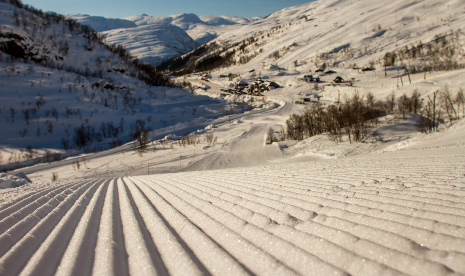 Eikedalen in Norway - tracks in the snow.