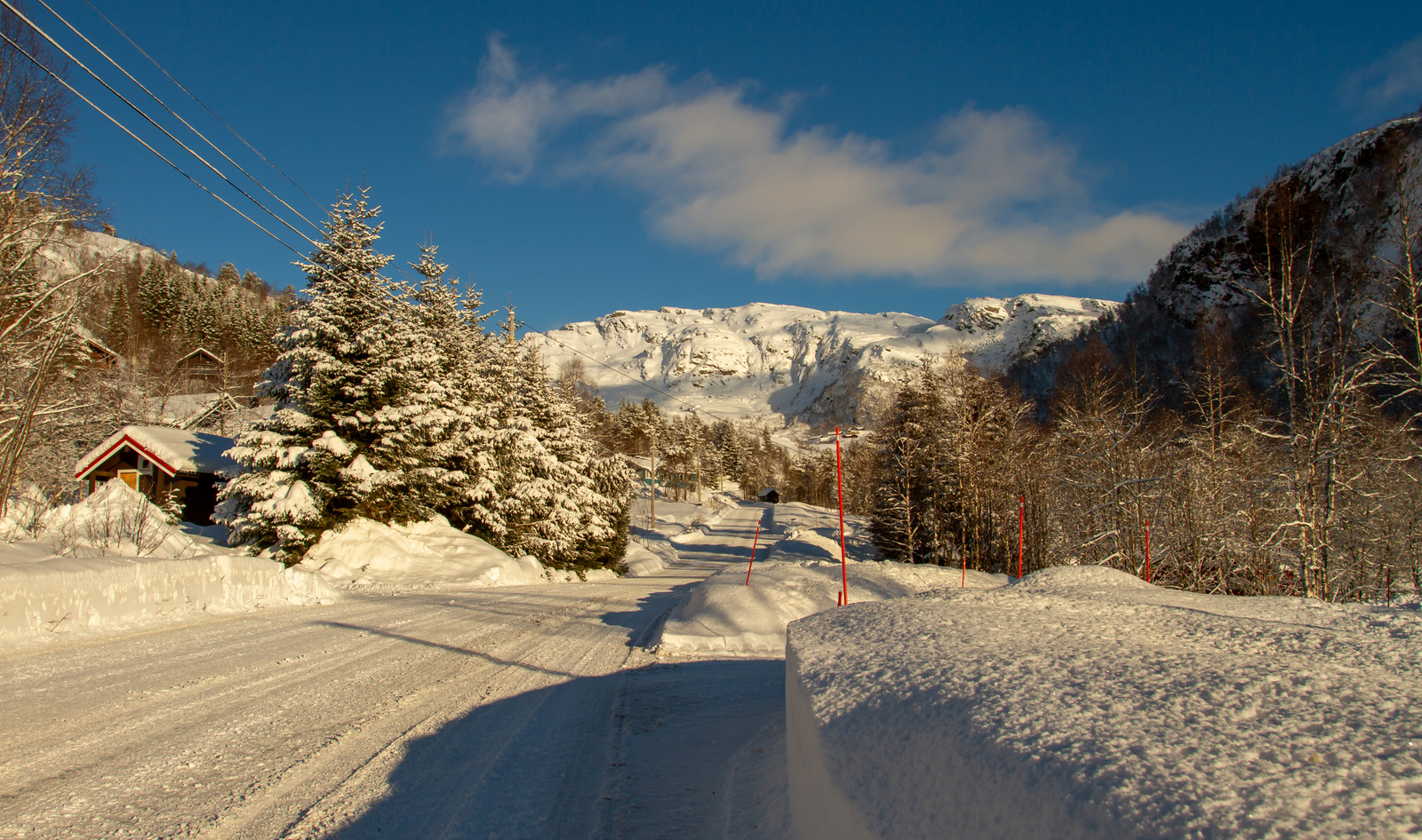 Eikedalen in Norway - snow on the ground.