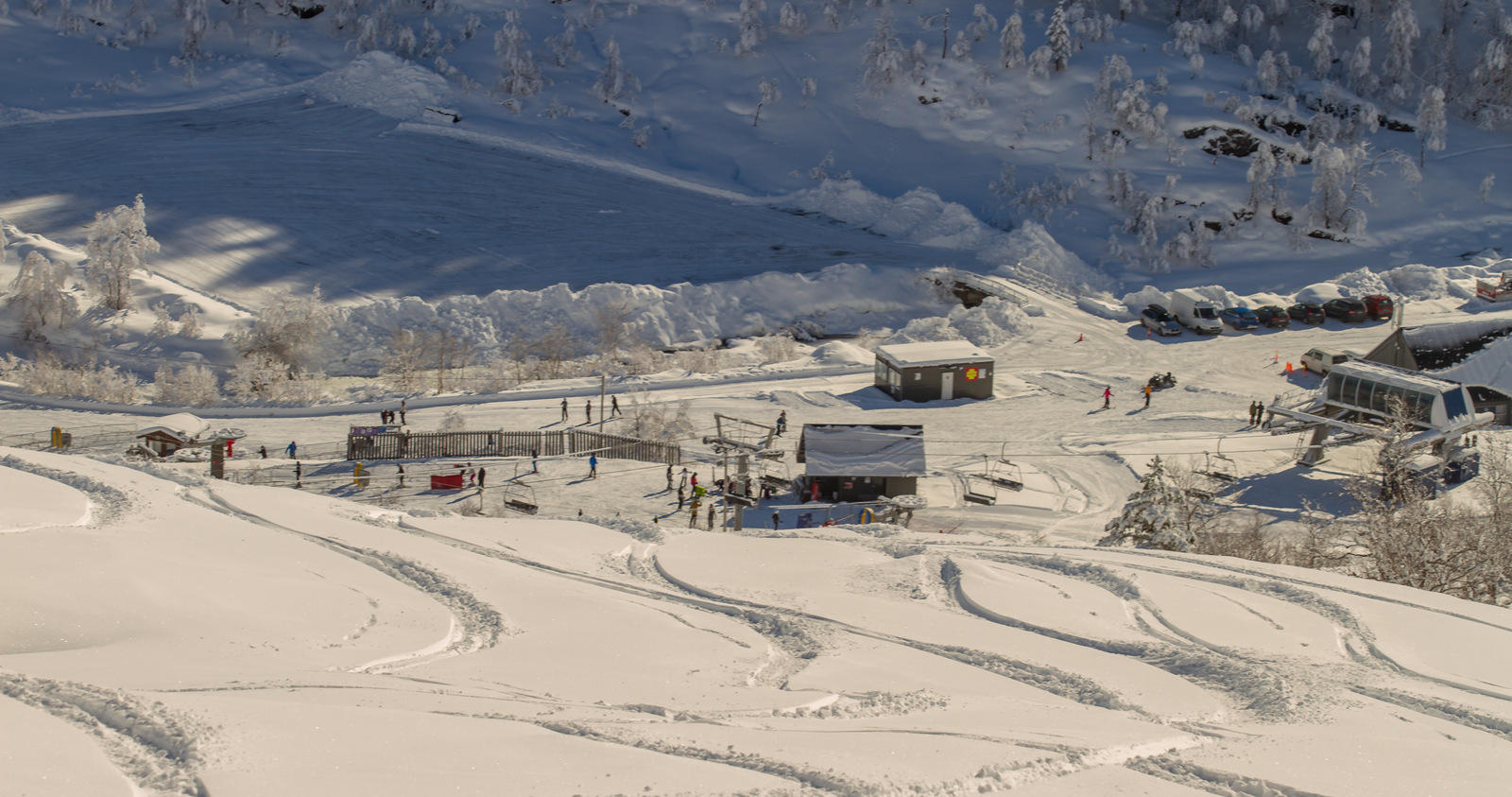 Eikedalen in Norway - white snow on the ground.