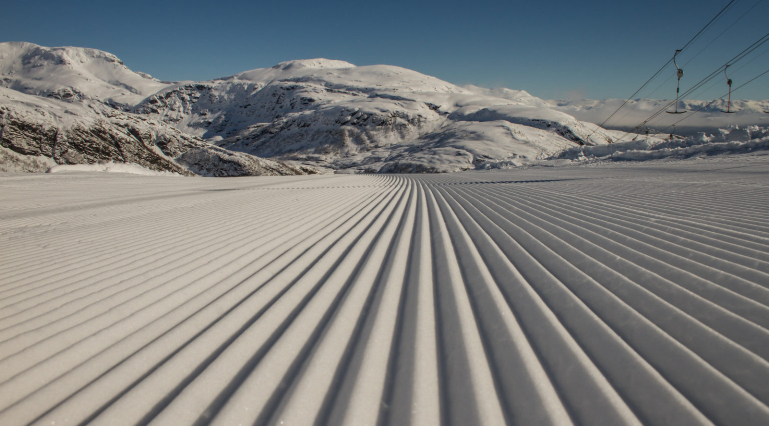 Eikedalen in Norway - tracks in the snow.