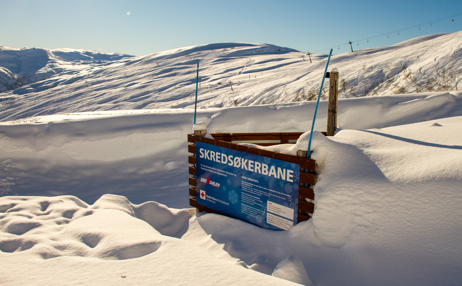 Eikedalen in Norway - a sign in the snow.