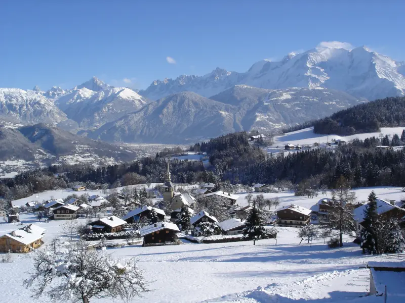 Cordon in France - a snowy village in the alps.