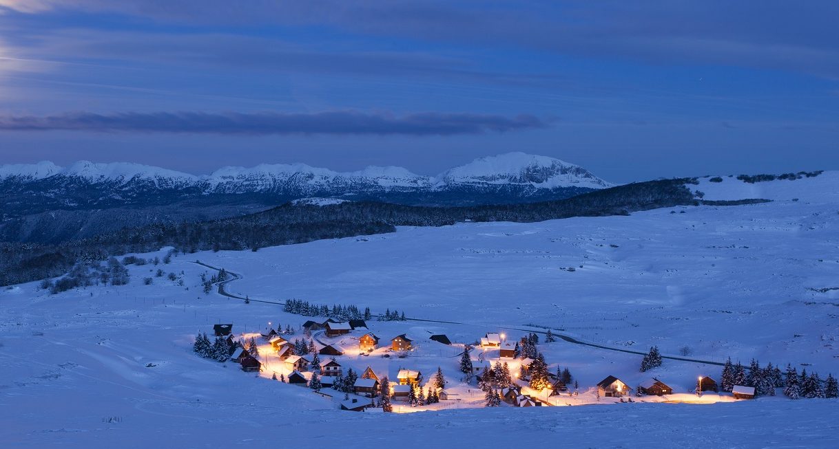 Font d'Urle in France - a snow covered mountain.