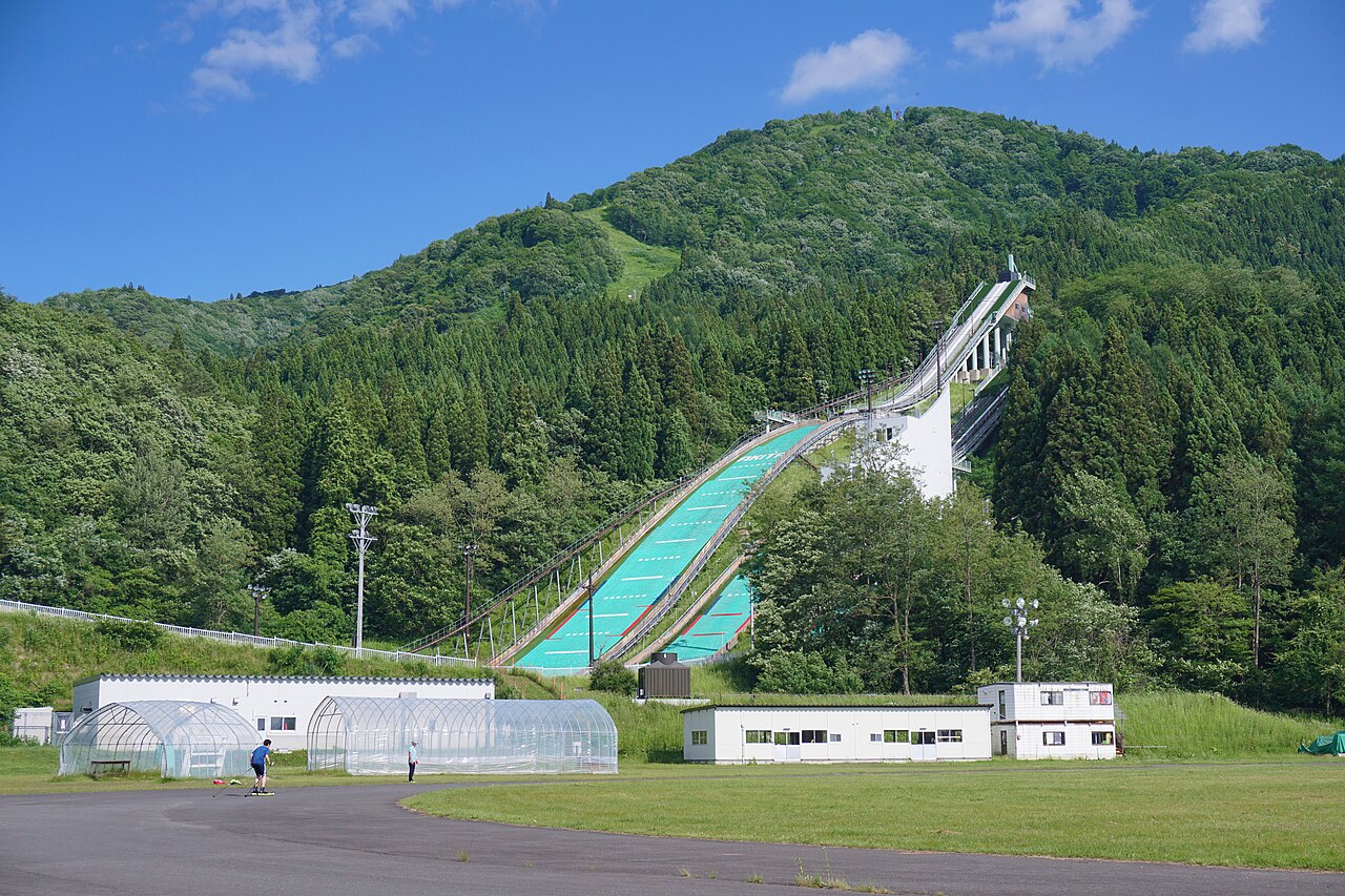 Hanawa in Japan - a large green hill.