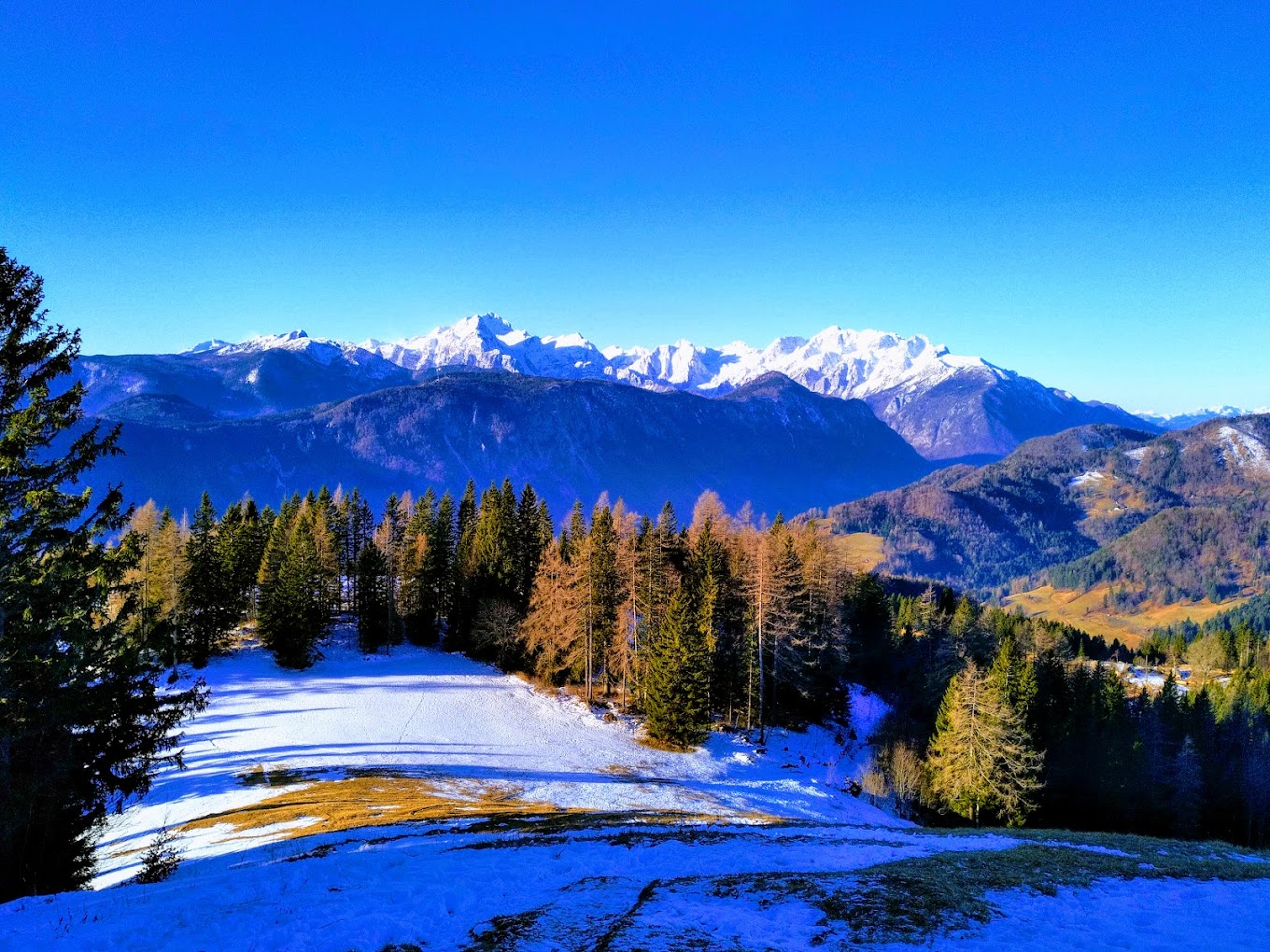 Španov vrh in Slovenia - the view from the top of the mountain.