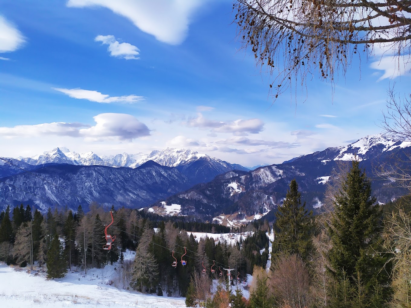 Španov vrh in Slovenia - a view of the mountains from the top of the mountain.