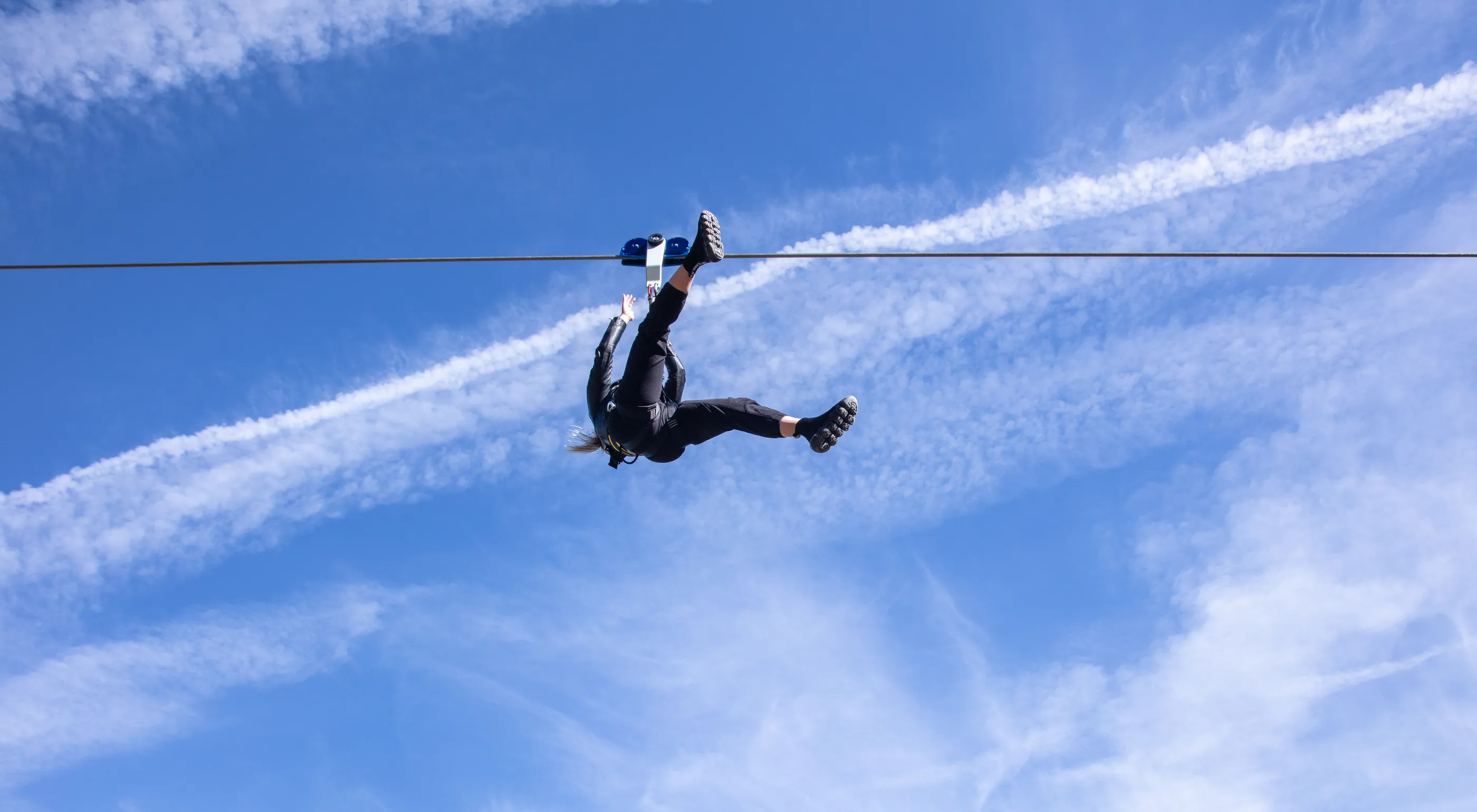 Sciovie Baita Valbella in Italy - the sky is blue.