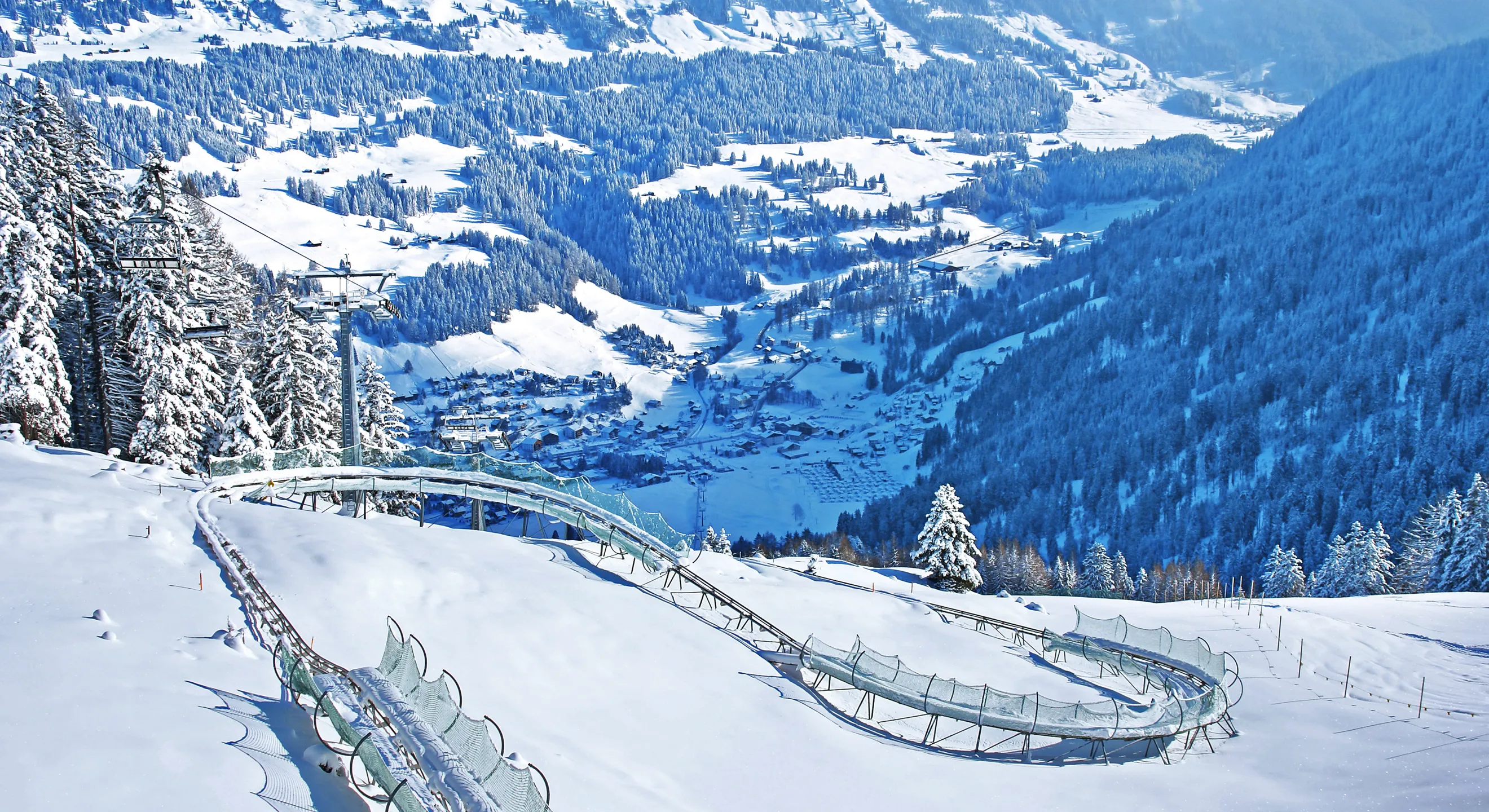 Sciovie Baita Valbella in Italy - the snow is white.