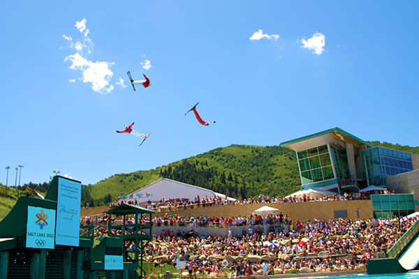 Utah Olympic Park in USA - a crowd of people at a tennis match.