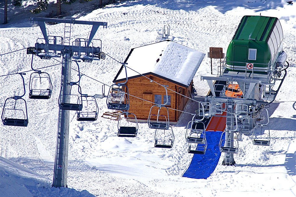 Monte Prata Ski in Italy - snow on the ground.