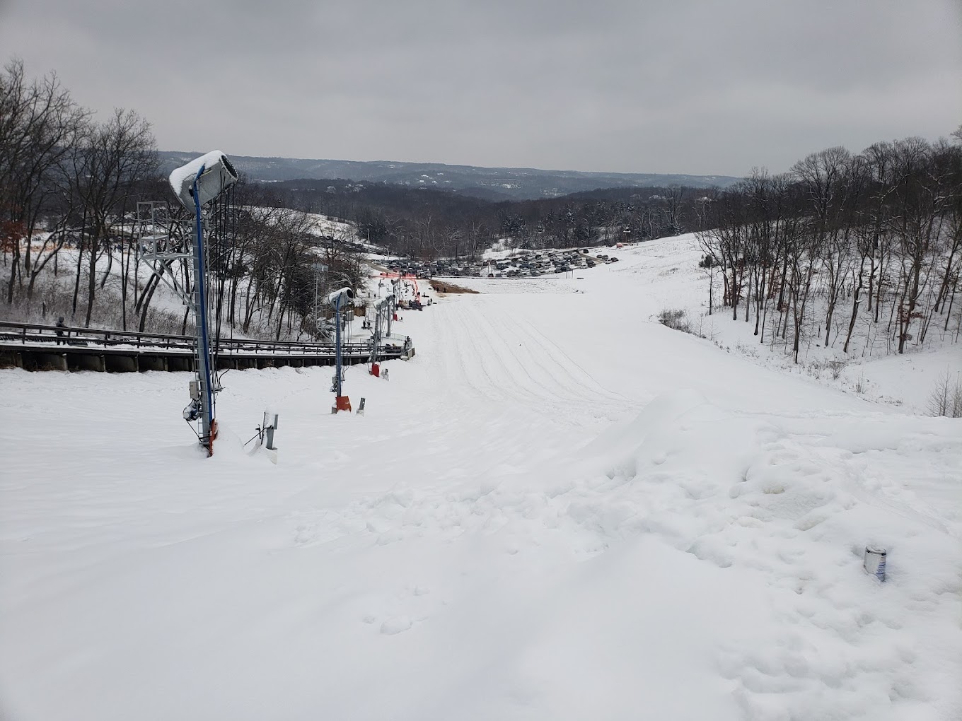 Hidden Valley - MO in USA - a ski slope covered in snow with trees in the background.
