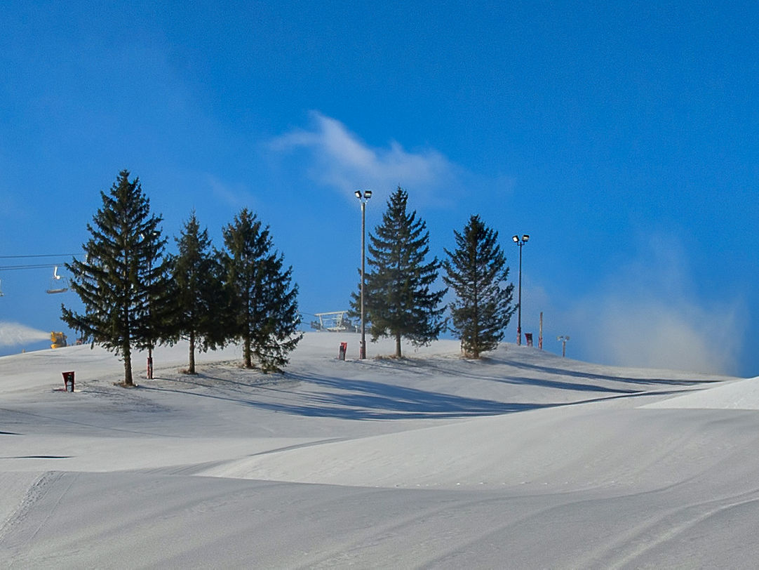 Wilmot Mountain in USA - the snow is white in color.