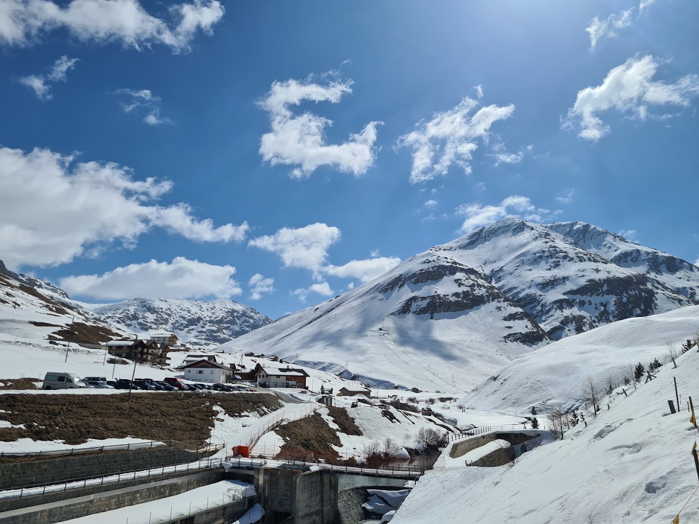 Avers in Switzerland - a view of the mountains and snow covered mountains.