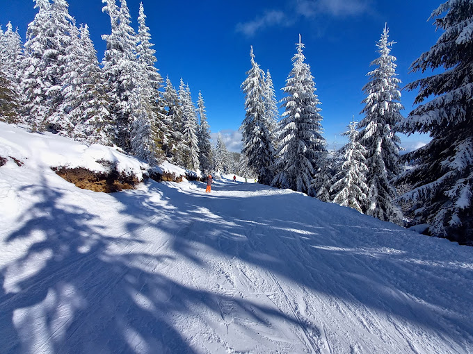 Buscat Ski & Summer Resort in Romania - snow on the ground.