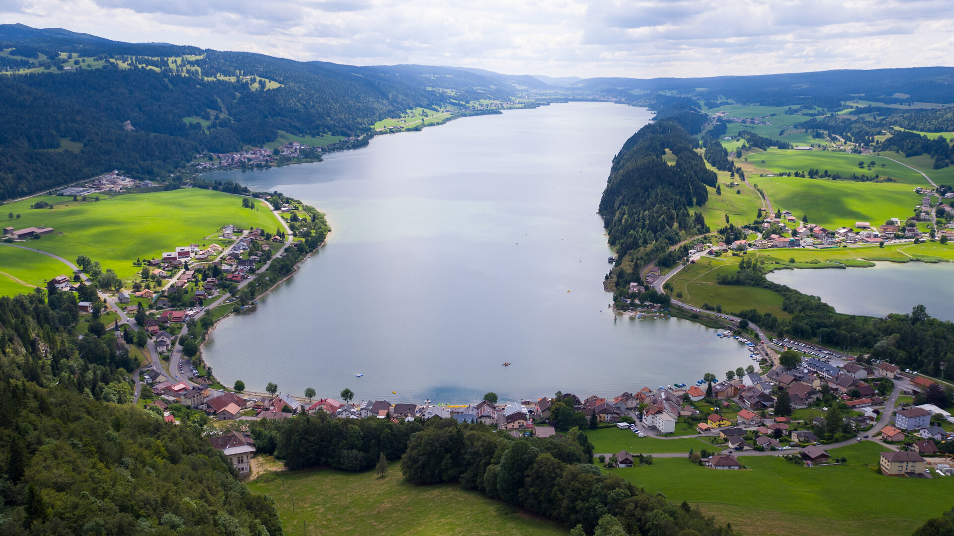 Lac de Joux in Switzerland - a large body of water.