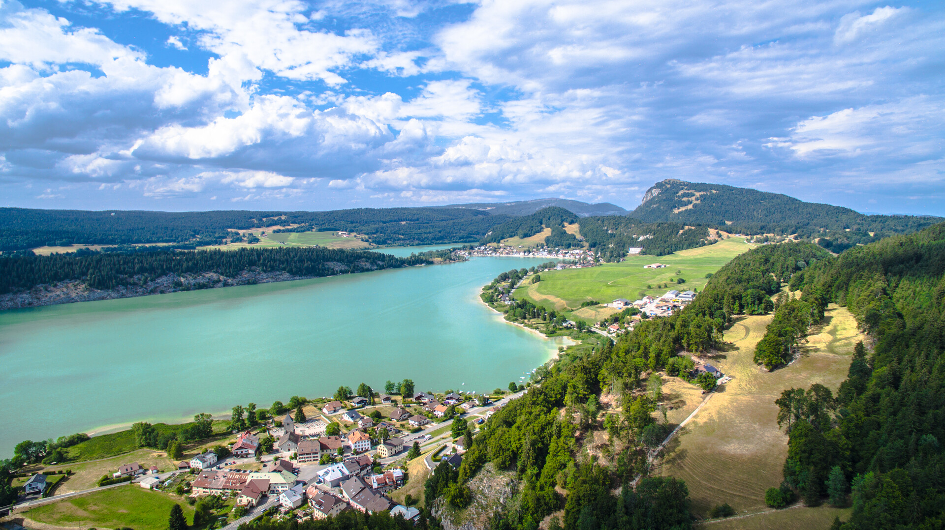 Lac de Joux in Switzerland - a large body of water.