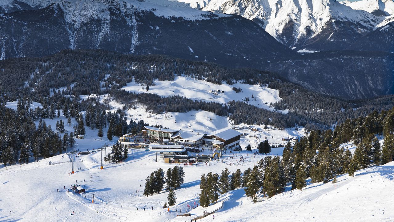 Hochoetz in Austria: a view of a ski resort in the mountains.