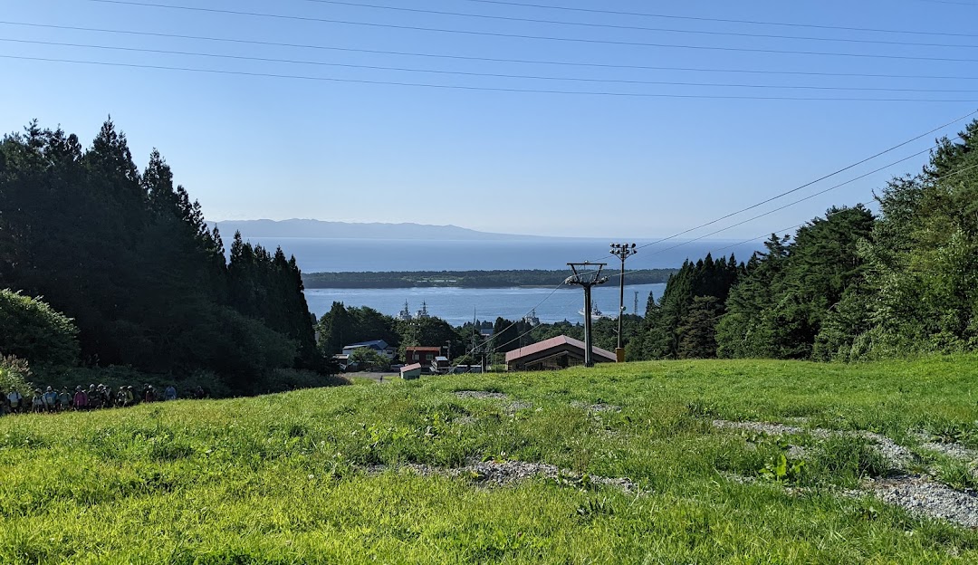 Kamafuseyama in Japan - the view from the top of a hill overlooking the ocean.