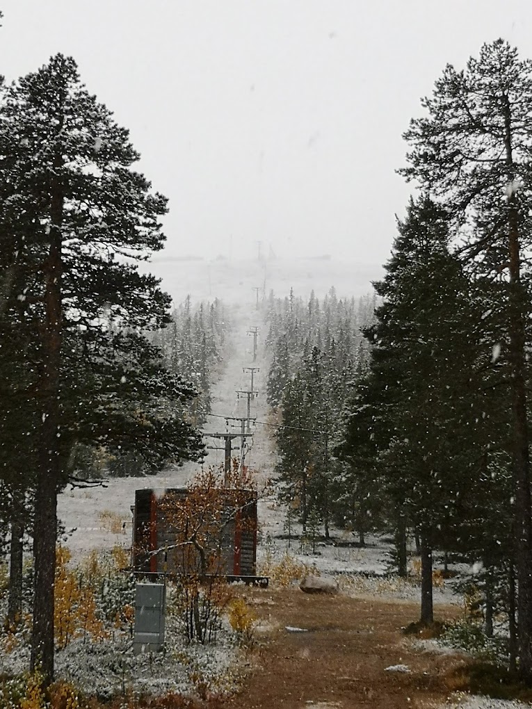 Näsfjället in Sweden - the view from the top of the mountain in the snow.