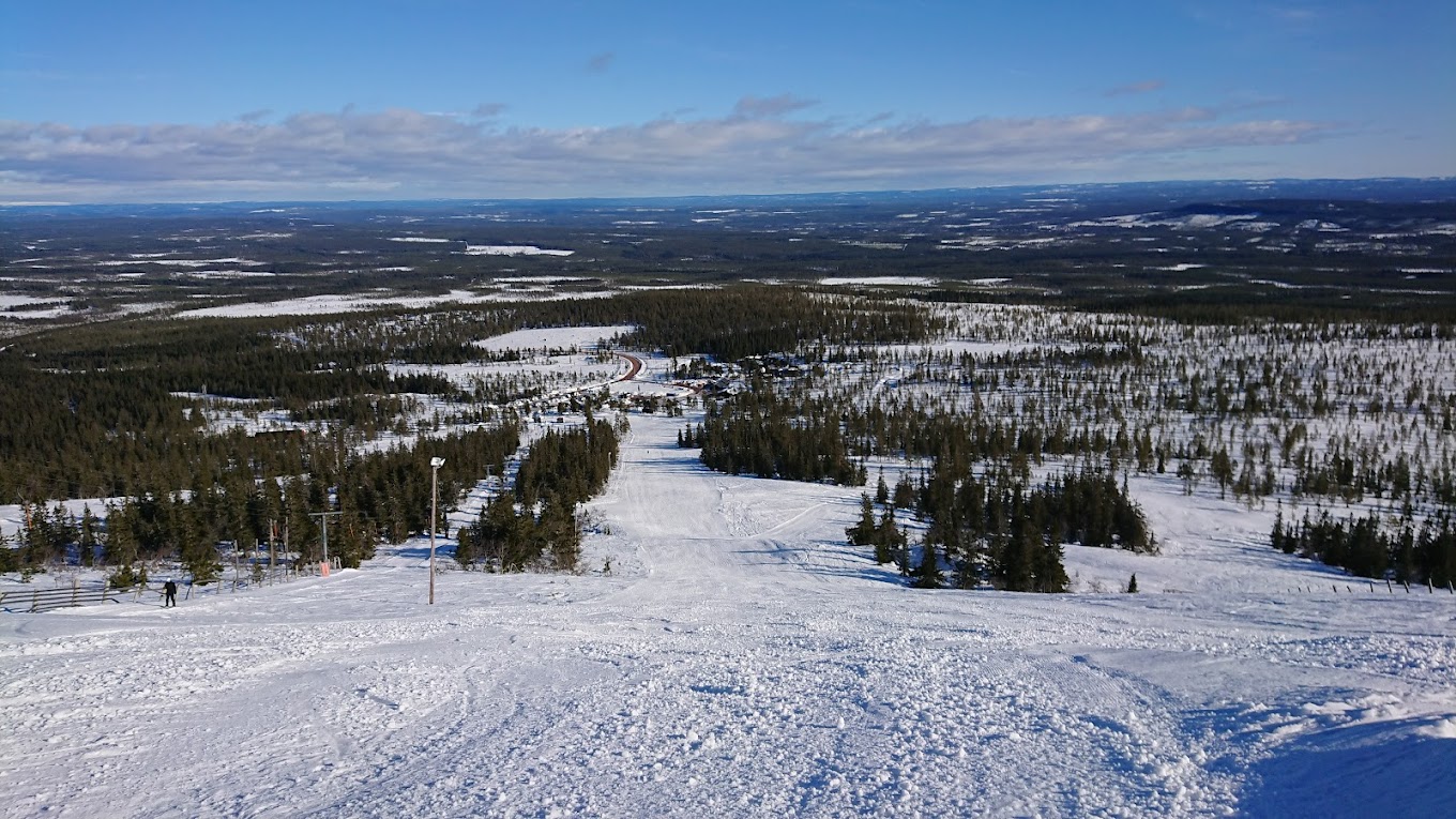 Näsfjället in Sweden - a view from the top of a ski slope.