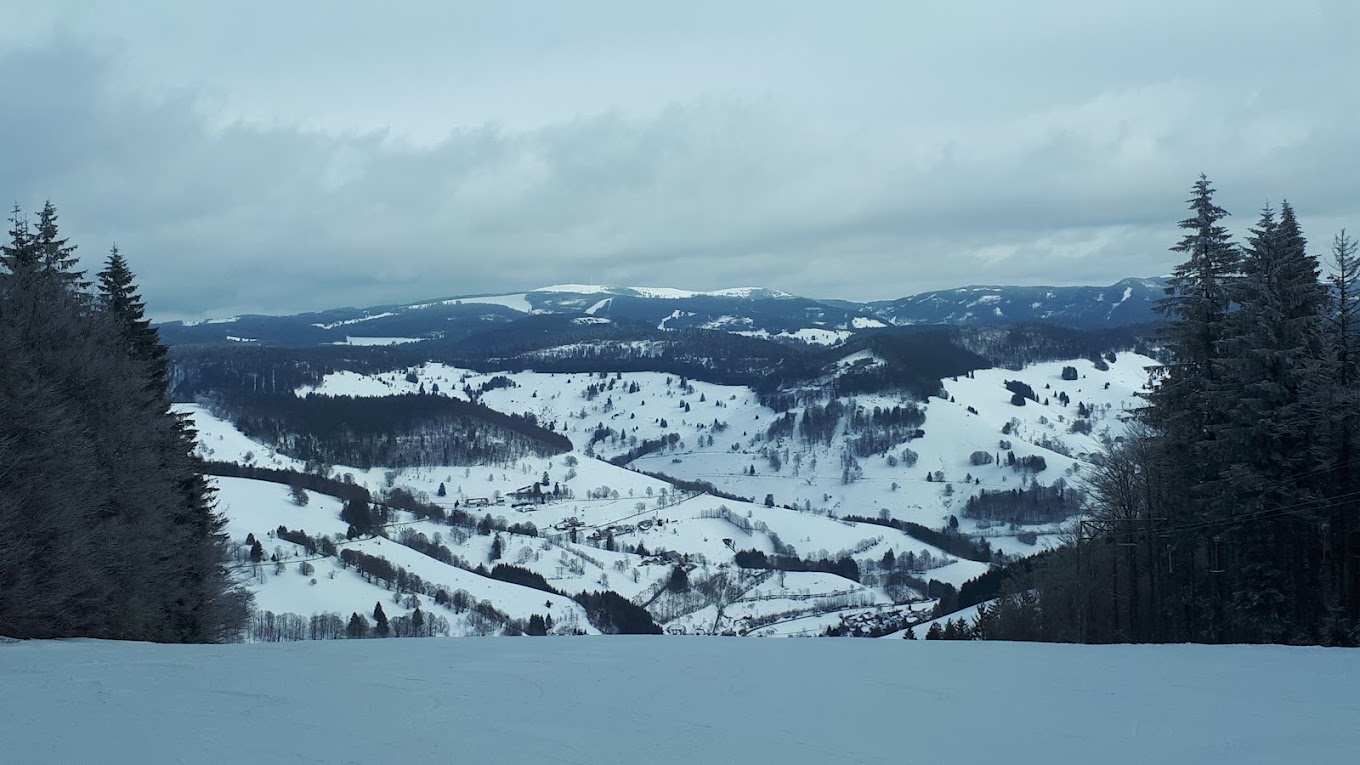 Münstertal-Wieden in Germany - the view from the top of the mountain.