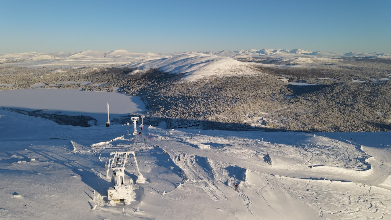 Lemonsjø Alpinsenter in Norway - a view from the top of a mountain.