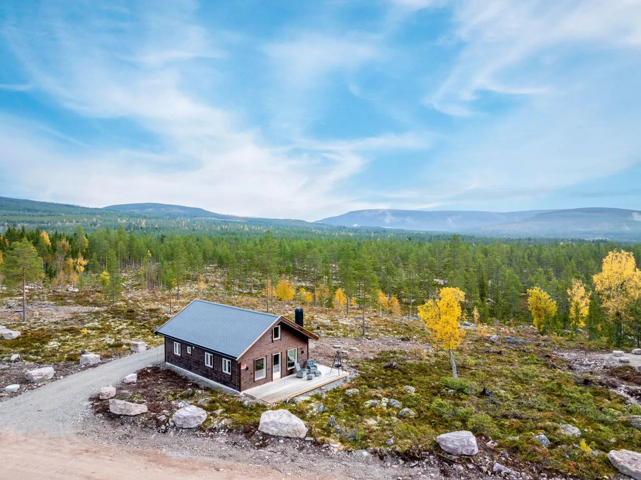 Fulufjellet in Norway - a small cabin in the middle of a forest.