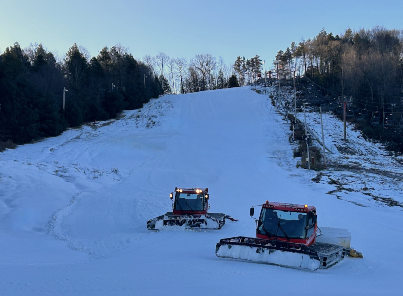 Holiday Mountain -NY in USA - a hill covered in snow.