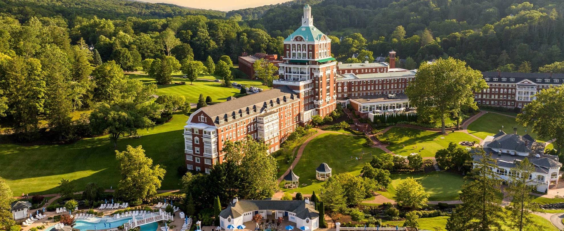 The Homestead Resort in USA - an aerial view of the university of virginia campus.