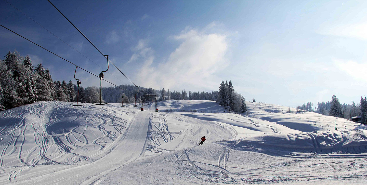 Neusell – Rothenthurm-Biberegg in Switzerland - tracks in the snow.