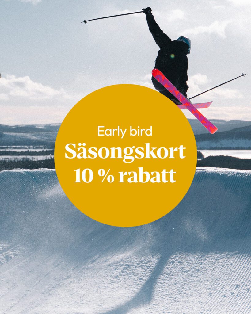 Nalovardo in Sweden - a person jumping in the air on skis.