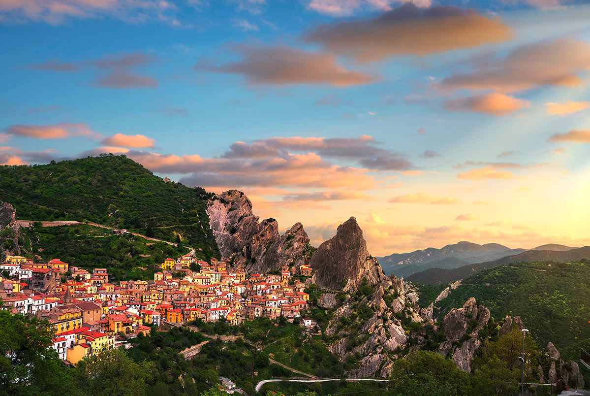 Selvarotonda – Cittareale in Italy - a view of a small town on a mountain.
