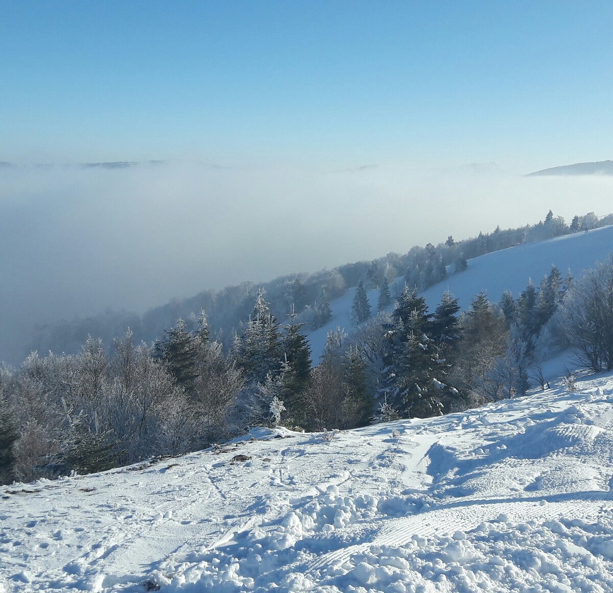 Schnepfenried in France - the view from the top of the mountain in winter.
