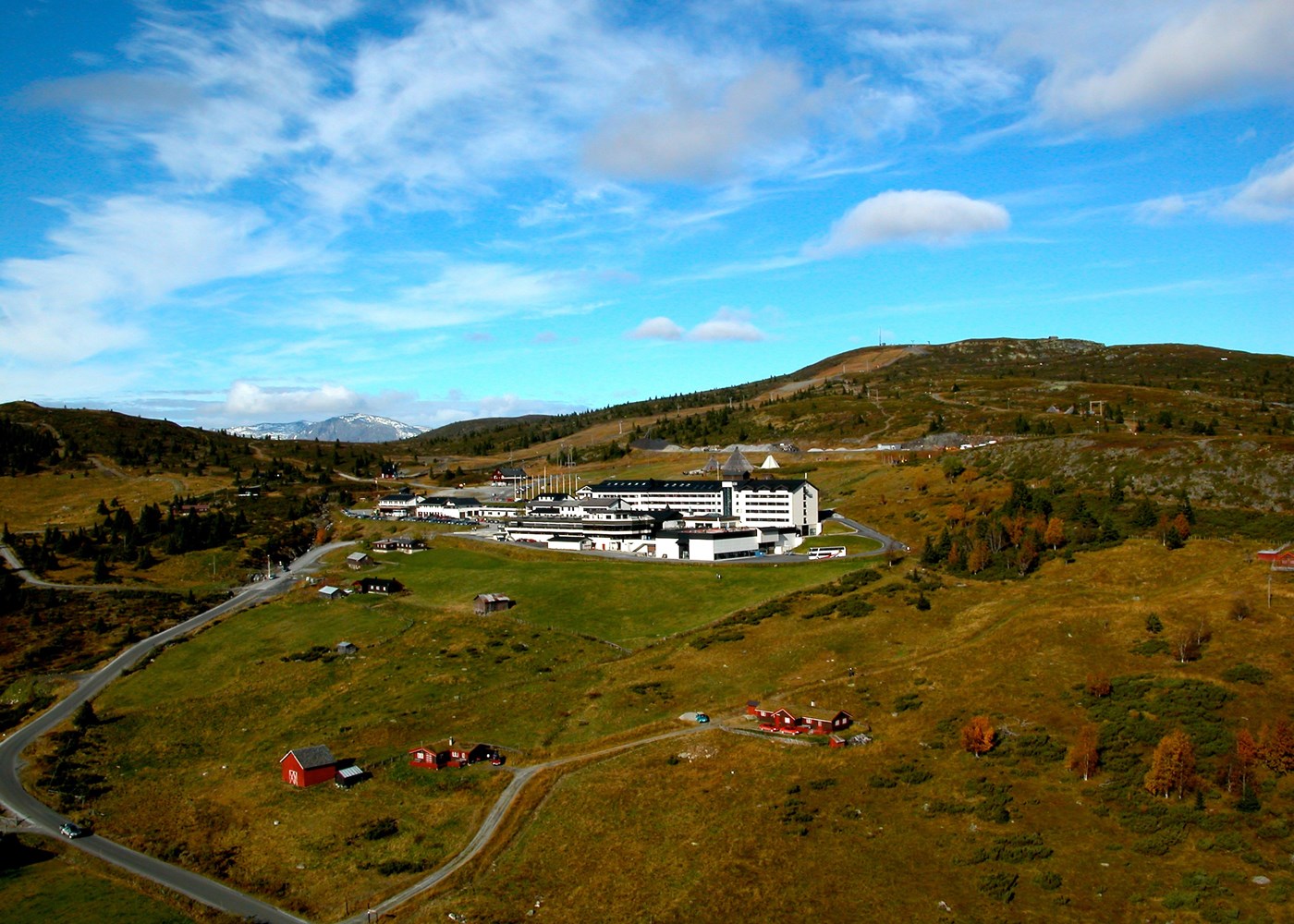Storefjell in Norway: a large white building on top of a hill.