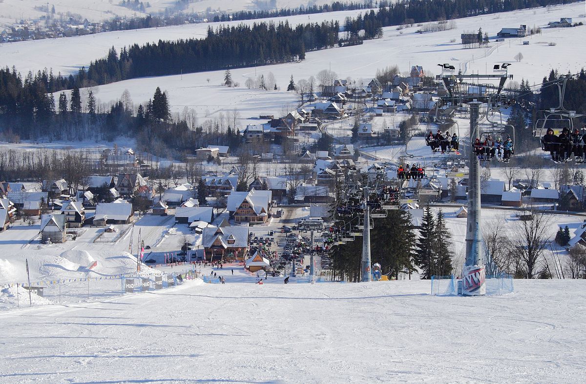 Witów in Poland - a snow covered ski slope.